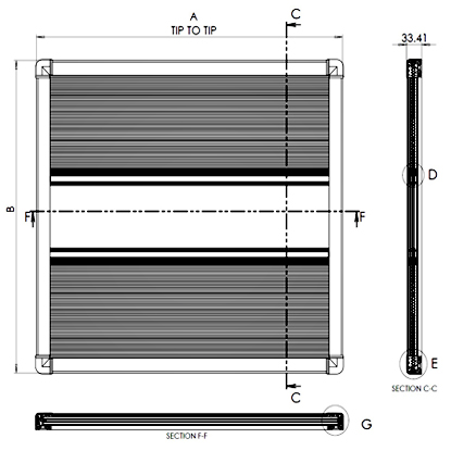Open roll with exposed weight bar and hold-down hooks