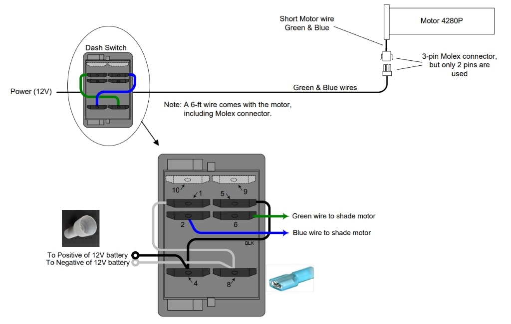 wiring of motors 4280 and 4280P with mechanical limits