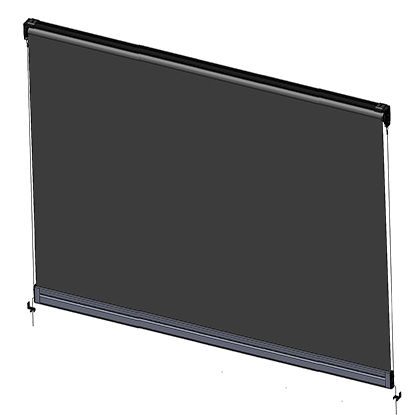 Open roll with exposed weight bar and hold-down hooks
